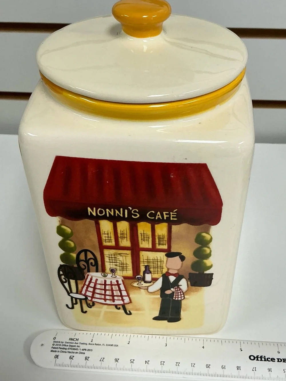 Nonni’s Cafe Cookie Jar Canister Ceramic 8